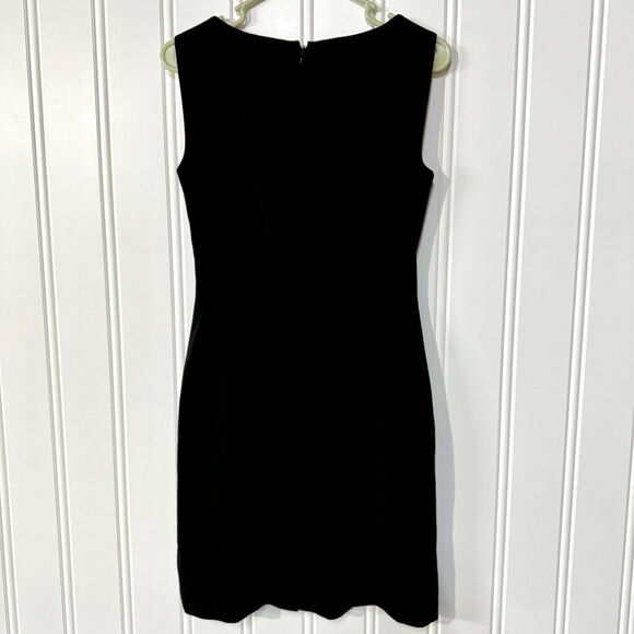 Tahari Dress Women Size 2 Black Asymmetrical Sleeveless Mini Deep V Neck Comfort - Picture 7 of 7